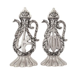 Islamic Decor, Allah (SWT) and Mohammad (PBUH) Words Trinket, Islamic Table Decor, Silver Color
