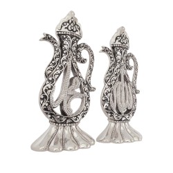 Islamic Decor, Allah (SWT) and Mohammad (PBUH) Words Trinket, Islamic Table Decor, Silver Color