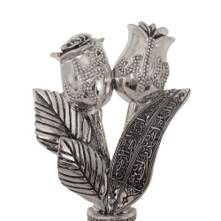 Trinket Set, Allah (SWT) and Mohammad (PBUH) Words Trinket Set, Islamic Table Decor, Silver Color