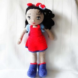 Curly Haired Doll, Amigurumi Doll for Kids, Amigurumi Toys, Crochet Doll, Amigurumi Sleeping Friend
