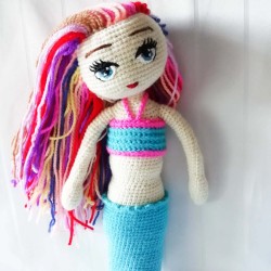 Mermaid Crochet Doll, Amigurumi Doll for Kids, Amigurumi Toys, Crochet Doll, Amigurumi Sleeping Friend