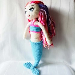 Mermaid Crochet Doll, Amigurumi Doll for Kids, Amigurumi Toys, Crochet Doll, Amigurumi Sleeping Friend