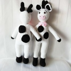 Amigurumi Cute Cow for Kids, Animal Crochet Doll, Amigurumi Doll for Kids, Amigurumi Toys, Crochet Doll