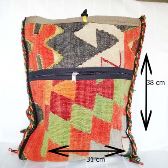 Handmade Colorful Rug Kilim Bag, Decorative Kilim Bag, Very Old Rug Bag, Gift For Her