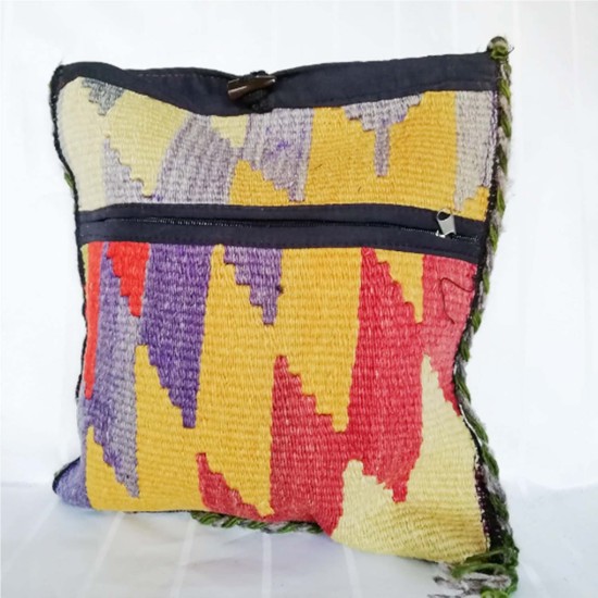 Handmade Colorful Rug Kilim Bag, Decorative Kilim Bag, Very Old Rug Bag, Gift For Her