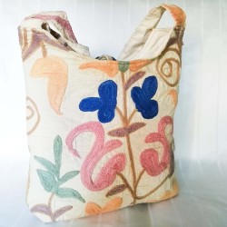 Handmade Floral Boho Beach Bag, Shoulder Bag, Summer Bag, Gift For Mom, Gift Idea