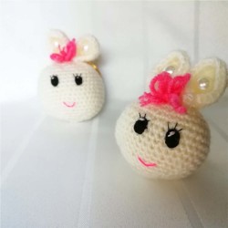 Cute Crochet Rabbit Keychain, Crochet Doll, Syrian Handmade, Soft Amigurumi Keychain