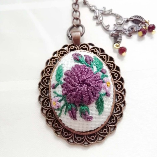 Purple Embroidered Keychain, Syrian Handmade Embroidery Keychain, Handmade Keychain, Embroidered Accessory, Bagchain