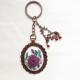 Purple Embroidered Keychain, Syrian Handmade Embroidery Keychain, Handmade Keychain, Embroidered Accessory, Bagchain