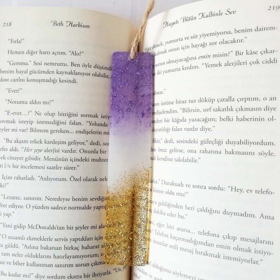 Resin Bookmarks With Glitter, Syrian Handmade, Epoxi Page Separator