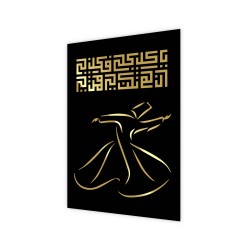 Glossy Acrylic, Syrian Damascene Dervish, Whirling Dervish Semazen, Rumi, Sufi, Mevlana
